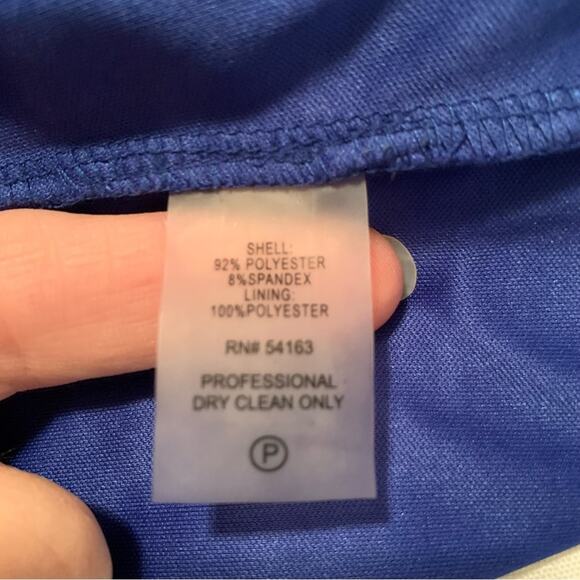 CALVIN KLEIN Womens Gorgeous Cobalt Blue & Black Sheath Dress Small Business - Picture 4 of 11